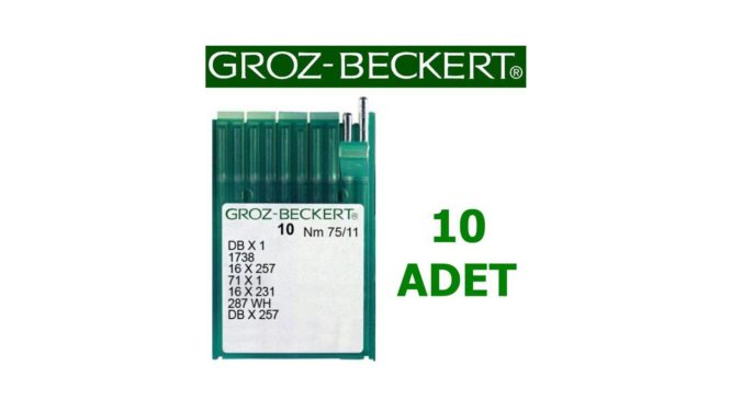 Groz Beckert DB X 1 Düz Dikiş Makinesi İğnesi (İnce Dip) (10 Adet)