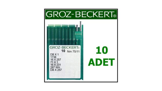 Groz Beckert DB X 1 Düz Dikiş Makinesi İğnesi (İnce Dip) (10 Adet)