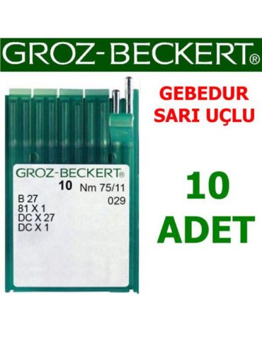 Groz Beckert DC X 27 Overlok Makinesi İğnesi (Gebedur-Sarı Uçlu İğne) (10 Adet)