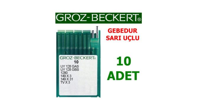 Groz Beckert UY X128 Kemer Makinesi İğnesi (Gebedur - Sarı Uçlu)